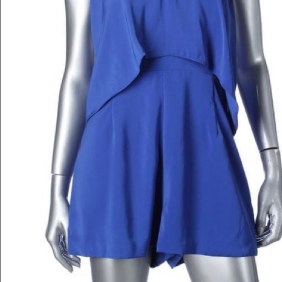 Mustard Seed deep V plunge blue romper XS - Picture 2 of 7